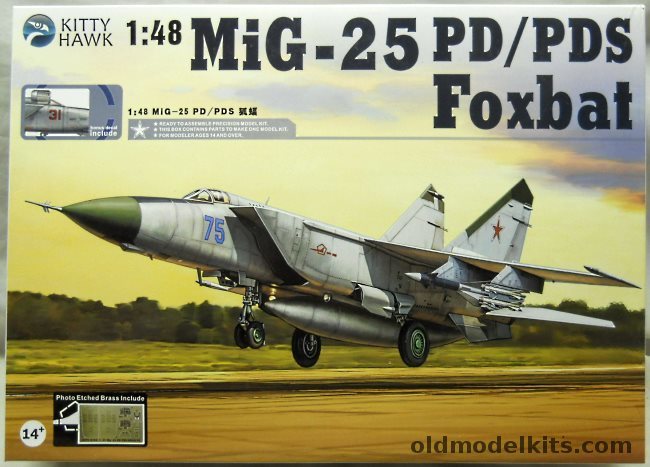 Kitty Hawk 1/48 Mig-25 PD/PDS Foxbat - Russia / Ukranian Air Force / Iraqi Air Force, KH80119 plastic model kit